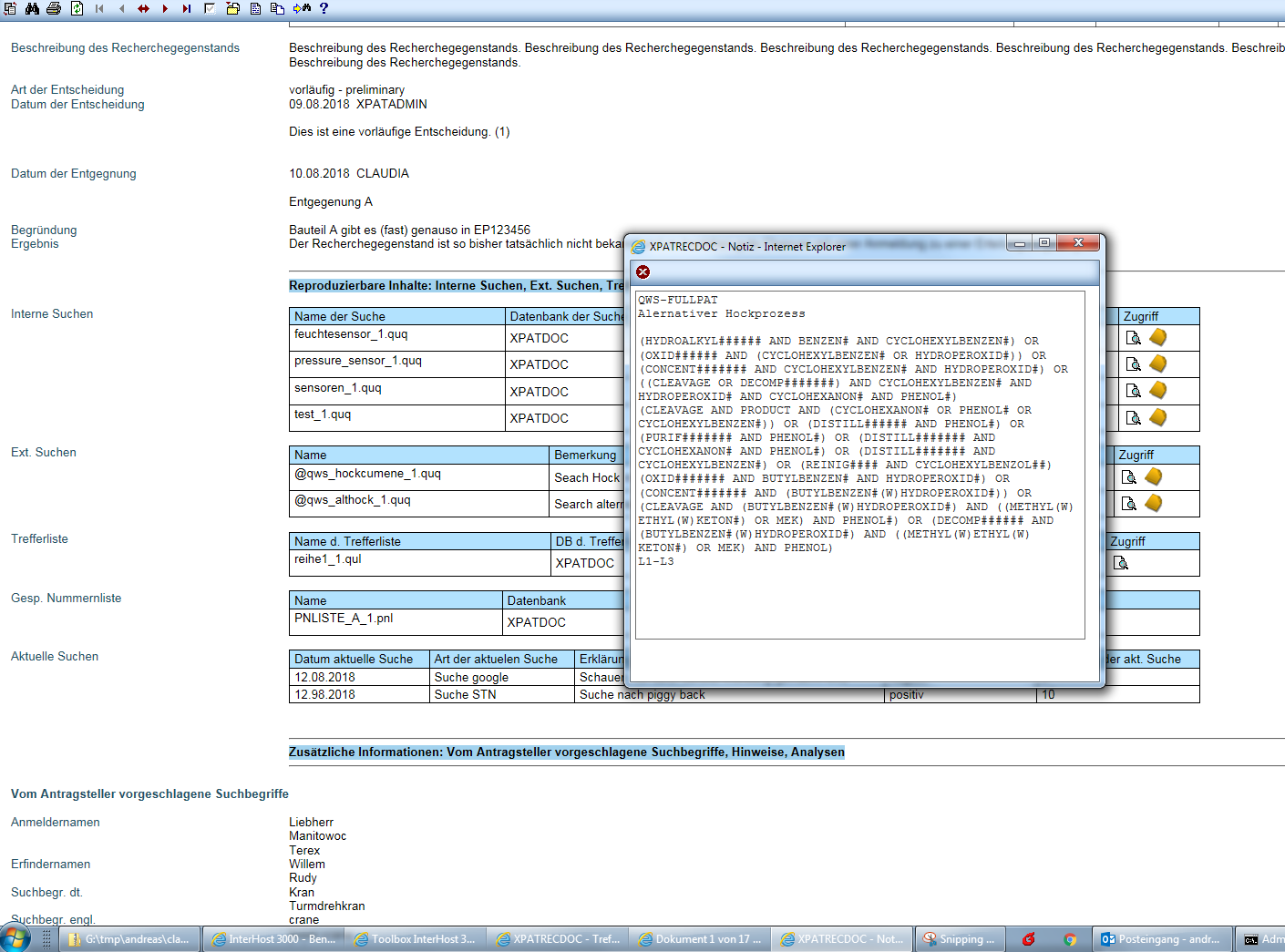 XPAT<sup>®</sup> RecDoc Screenshot Documentation